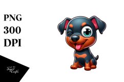 Colorful Baby Doberman Pinscher | Clipart Product Image 1