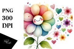 Smiling Flower with Hearts PNG Product Image 1