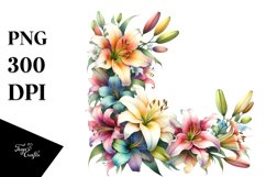 Colorful Lily Frame, Transparent PNG Product Image 3