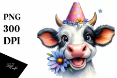 Cow Cow Portrait with Flower in Mouth Product Image 3