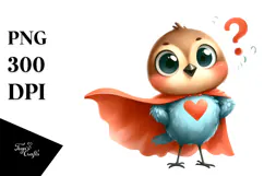 Bird with Playful Curiosity, Digital Painting PNG Product Image 1