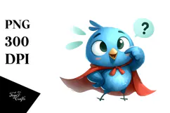 Bird with Playful Curiosity, Digital Painting PNG Product Image 1