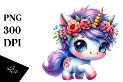 Cute Dancing Baby Unicorn PNG Product Image 1