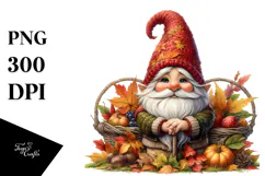 Gothic Girl Autumn Gnome PNG Product Image 1