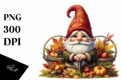 Gothic Girl Autumn Gnome PNG Product Image 3
