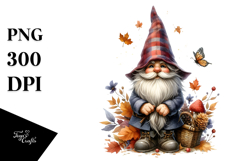 Gothic Girl Autumn Gnome PNG Product Image 1