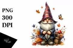Gothic Girl Autumn Gnome PNG Product Image 3