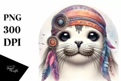 Funny Seal Portrait Smiling - Summer Clipart Product Image 1
