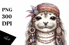 Funny Seal Portrait Smiling - Summer Clipart Product Image 1