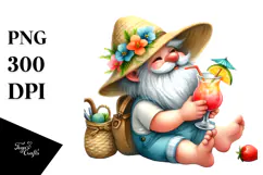 Whimsical Gnome Painting PNG Product Image 1