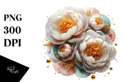 Abstract Peonies, Watercolor PNG Product Image 1