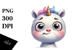 Funny Baby-Face Unicorn, High-Quality PNG Product Image 1