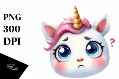 Funny Baby-Face Unicorn, High-Quality PNG Product Image 3