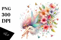 Colorful Wind Fairy Watercolor | Sublimation Clipart Product Image 1