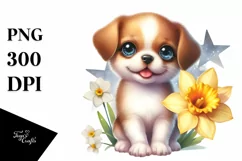 daffodil on a Star Babydog | Clipart Product Image 1