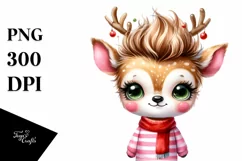 Pastel Deer in Christmas Theme PNG Product Image 3