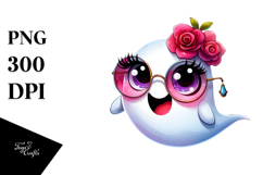 Funny Cute Ghost with es, Transparent PNG Product Image 1