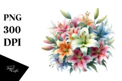 Colorful Lily Clipart Product Image 1