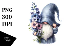 Gnome with Big Hat Watercolor PNG Product Image 1