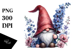 Gnome with Big Hat Watercolor PNG Product Image 1