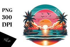 Tropical Beach Sunset, 20 oz Tumbler PNG Product Image 1