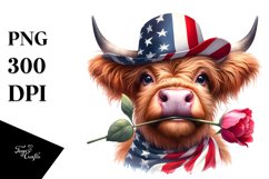 Watercolor Highland Cow Portrait Clipart Product Image 1