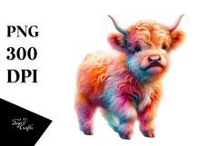 colorful Baby Highland Cow in Ballroom Product Image 1