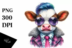 Baby Cow Posing Humbly PNG Product Image 3