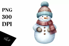 Cute Snowman in Winter PNG Product Image 1