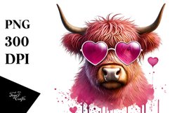 Highland Cow with Sunglasses PNG Product Image 1