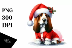 Christmas Basset Hound PNG Product Image 1