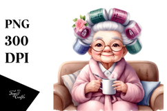 Elderly Lady Watercolor Clipart Product Image 1