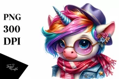Vibrant Cute Unicorn Clipart PNG Product Image 3