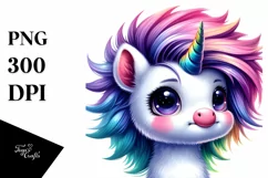 Vibrant Cute Unicorn Clipart PNG Product Image 3