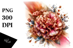 Shiny Carnation Watercolor Splash PNG Product Image 1