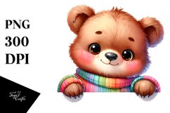 Colorful Baby Bear Big Eyes White Paper | Clipart Product Image 3
