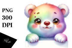 Colorful Baby Bear Big Eyes White Paper | Clipart Product Image 3