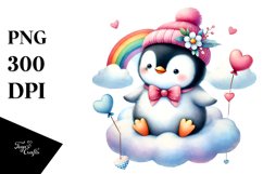 Adorned Penguin on Cloud PNG Product Image 1