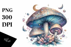 Autumn Mystical Celestial Mushroom PNG Product Image 3