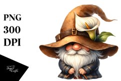 Cute Gnome with Large Calla Lily PNG Product Image 1