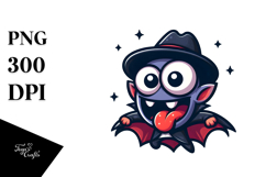 Silly Vampire with Hat, High-Quality PNG Product Image 1