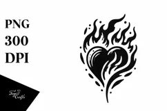 Fire and Ice Heart Tattoo PNG Product Image 1