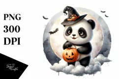 Digital Painting Panda on a Cloud PNG Product Image 1