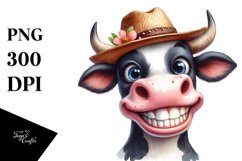 Funny Cow with Hat Clipart Product Image 3