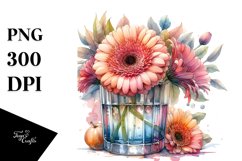 Artistic Gerbera Watercolor | Sublimation Clipart Product Image 3