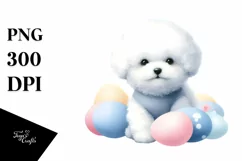 Cute Pet Bichon Frise Watercolor | Sublimation Clipart Product Image 1