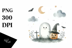 Simple Cute Tombstone Halloween PNG Product Image 3