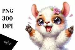 Funny Baby Llama Clipart PNG Product Image 1