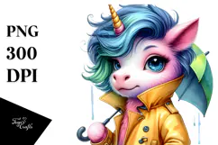 Cute Unicorn with Cool Haircut PNG Product Image 1