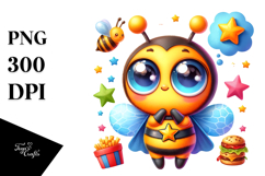 Colorful Baby Bee Dreaming PNG Product Image 1